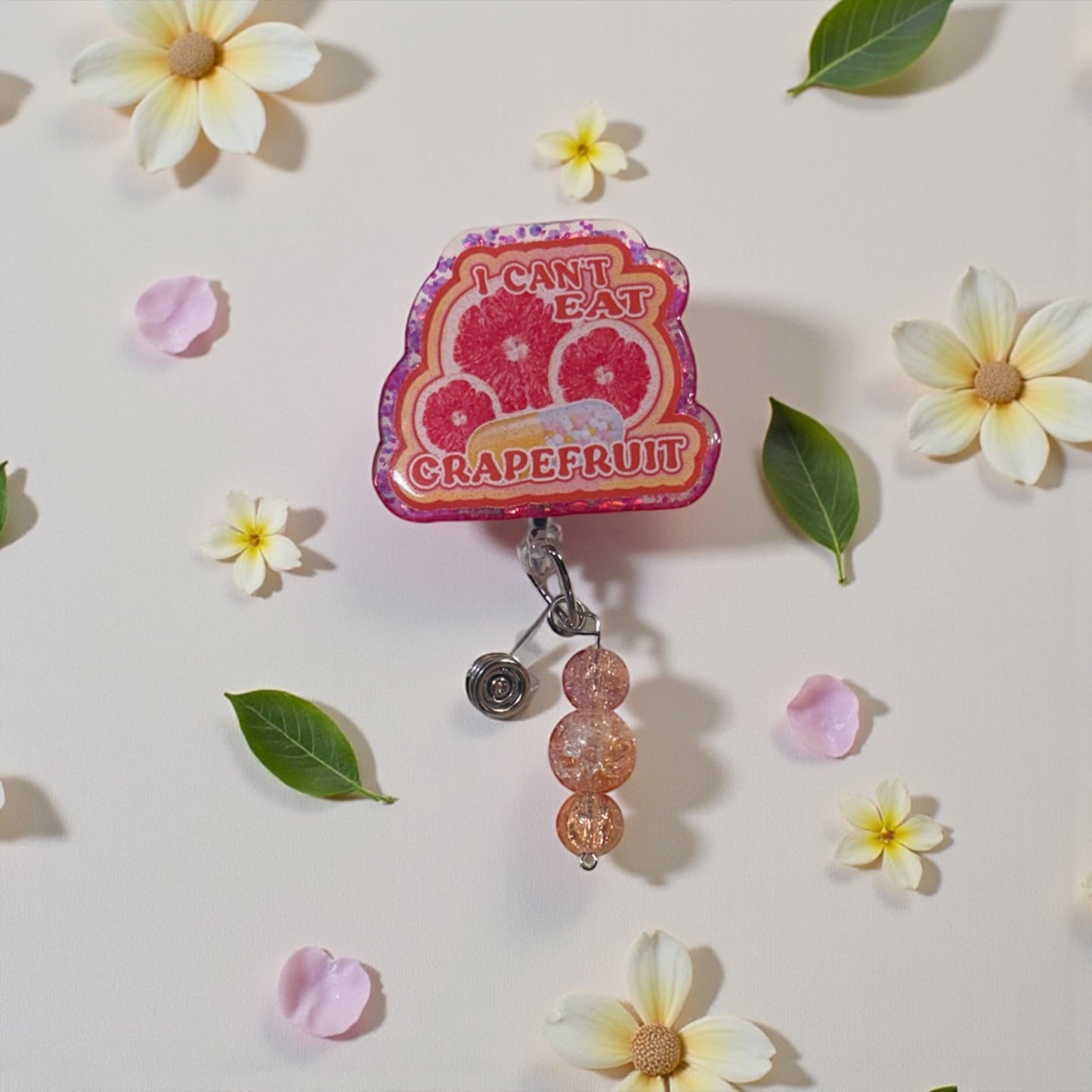 I Can’t Eat Grapefruit Badge Reel – Funny Nurse & Healthcare Accessory