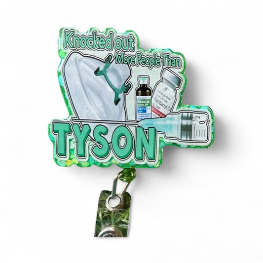 Anesthesia Badge Reel, Funny Knocked Out Like Tyson Badge, CRNA Nurse Badge Holder, Sedation OR Badge Clip, PACU Gift