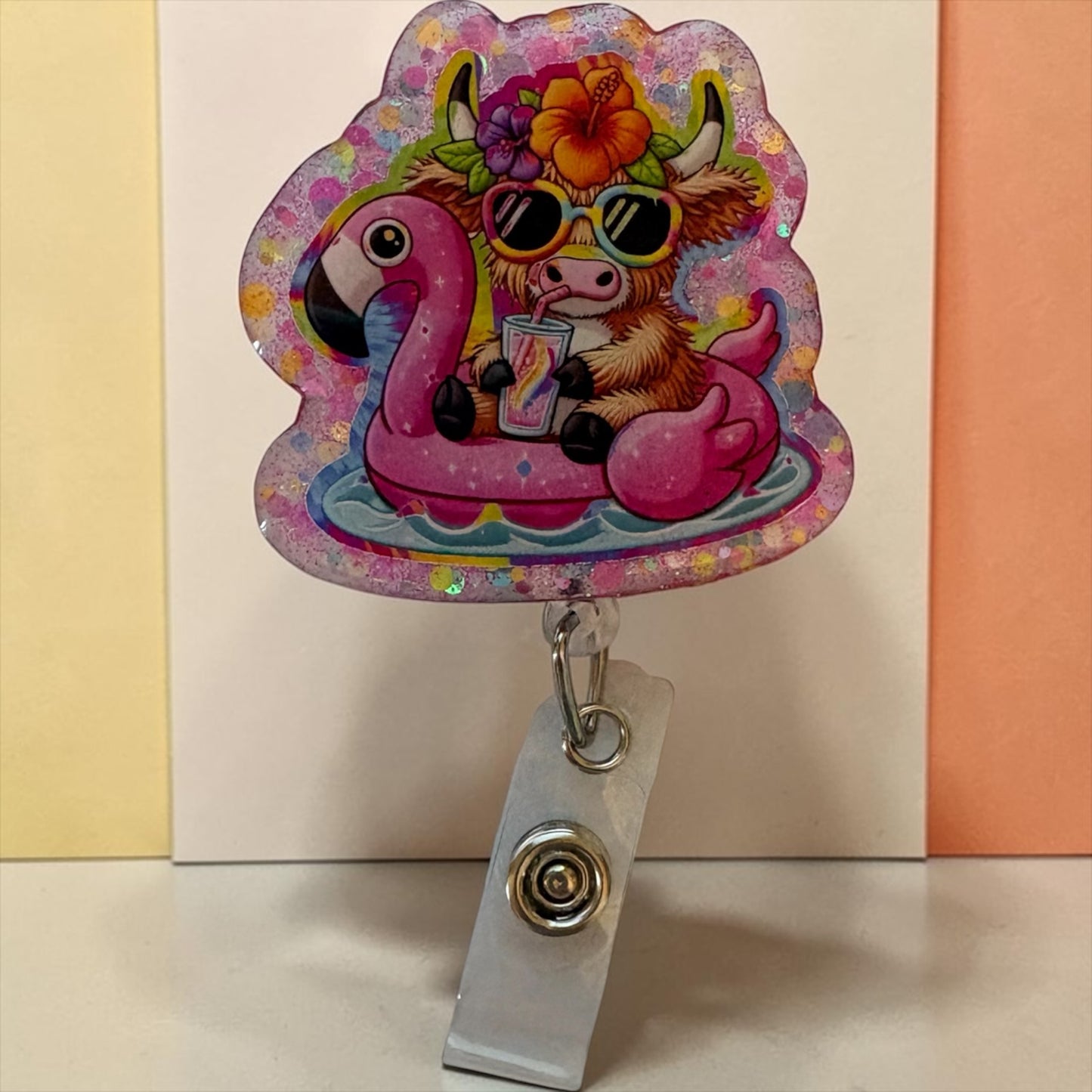 Summer Cow Badge Reel