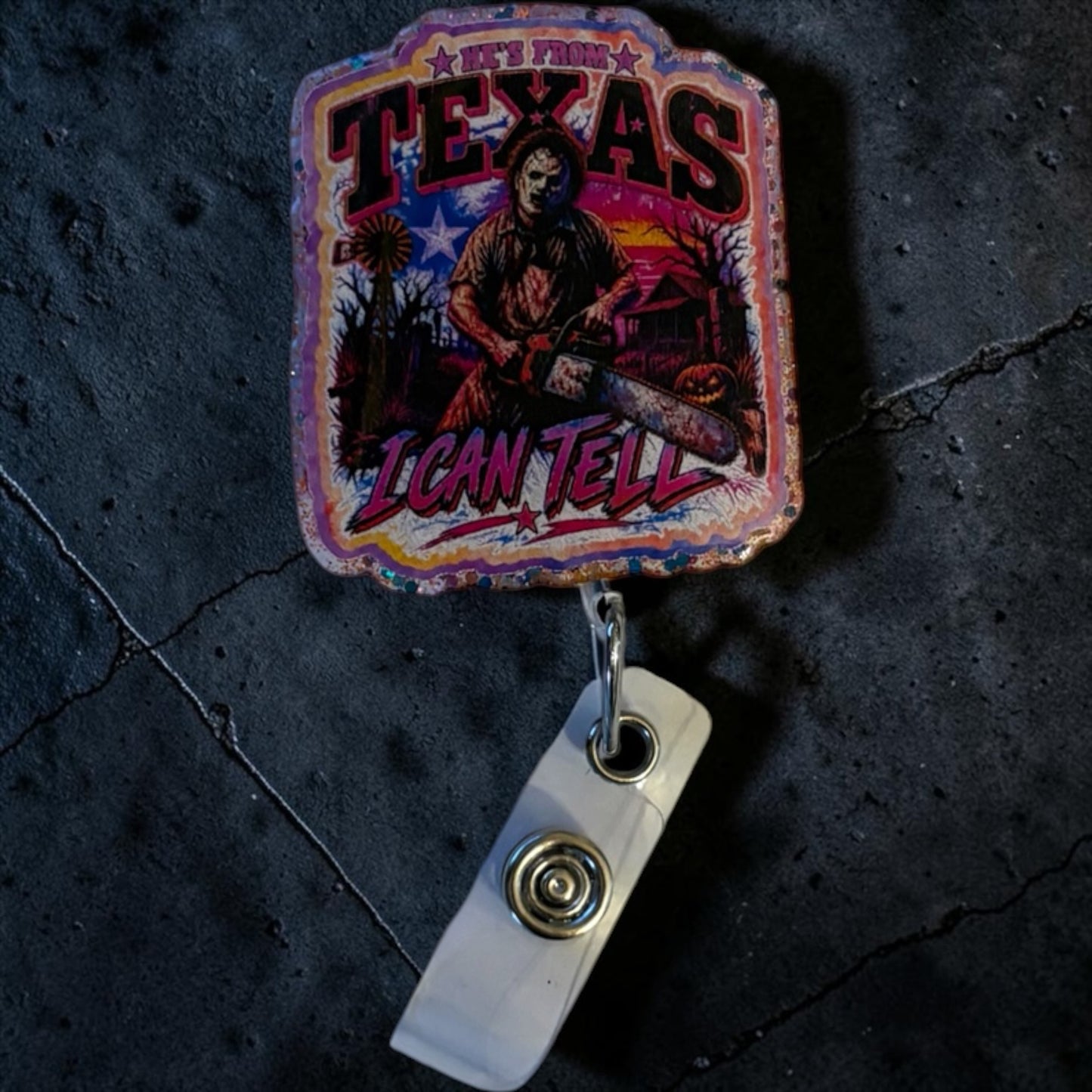 Texas Chainsaw Badge Reel 🤠🩸