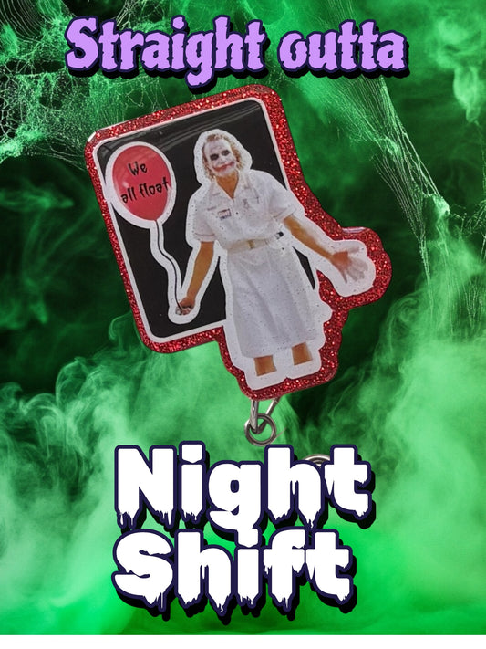 Float Nurse Badge Reel -Funny Halloween Badge Reel