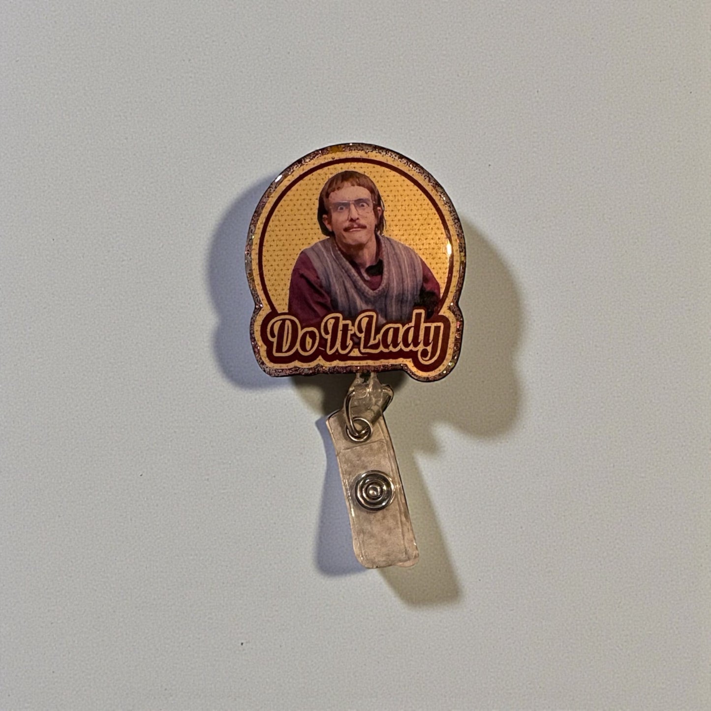 Do It Lady Funny Badge Reel | Motivational Office Badge Holder | Retractable ID Reel