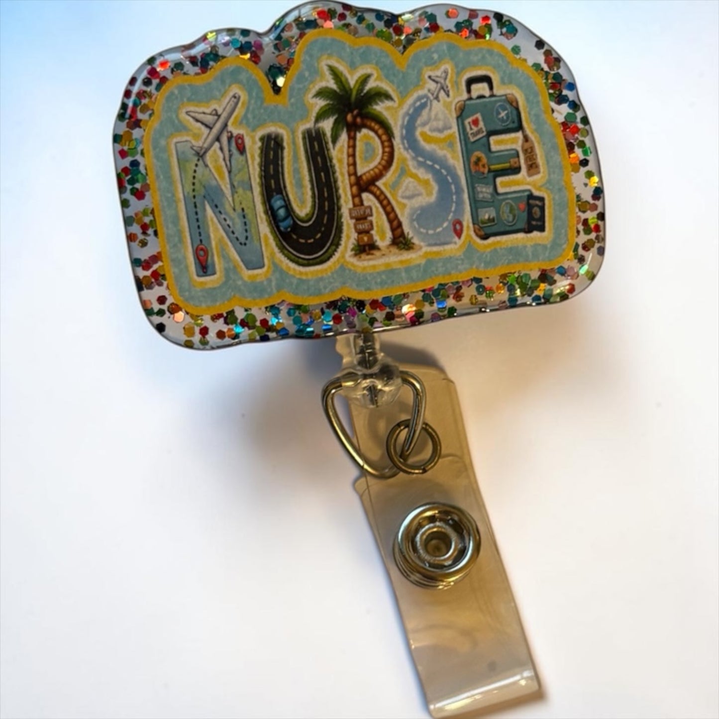 Travel Nurse Badge Reel – Adventure Nurse ID Holder – Wanderlust Healthcare Badge Clip – Cute Nurse Gift