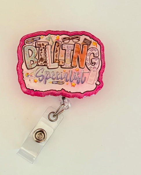 Billing Specialist Badge Reel – Cute Retractable ID Holder for Office & Medical Billing  Shopify Description: