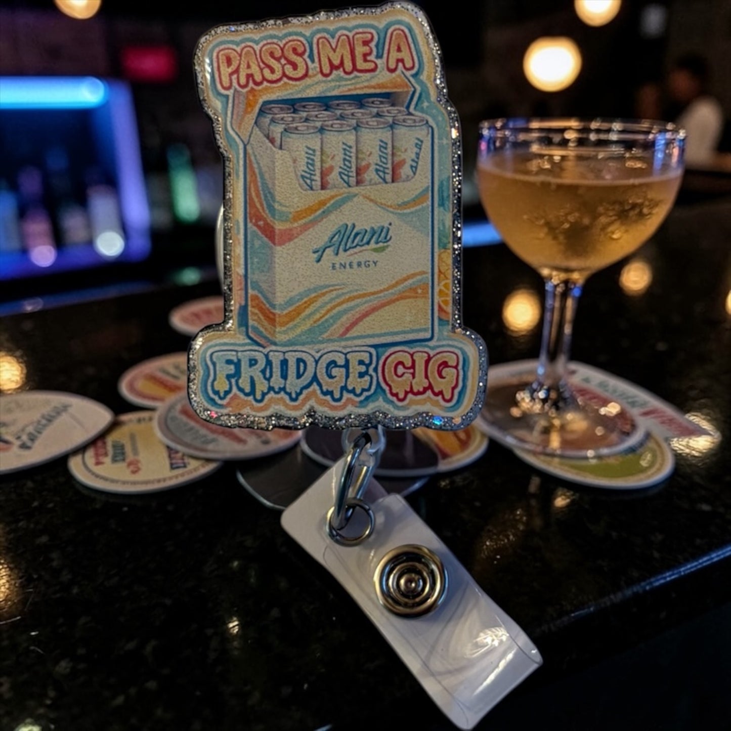 Fridge Cig Badge Reel, Energy Drink  Badge Reel
