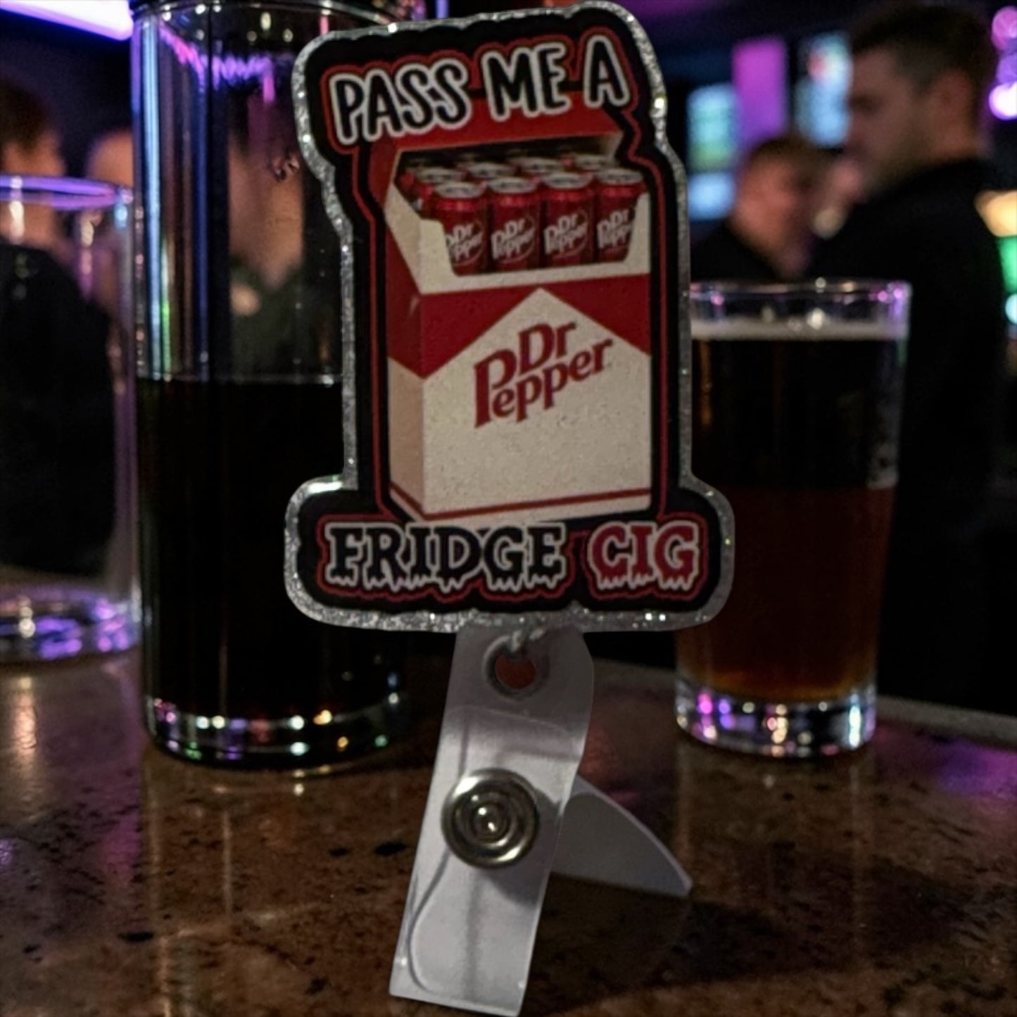 Fridge Cig Badge Reel, Dr.Pepper Badge Reel