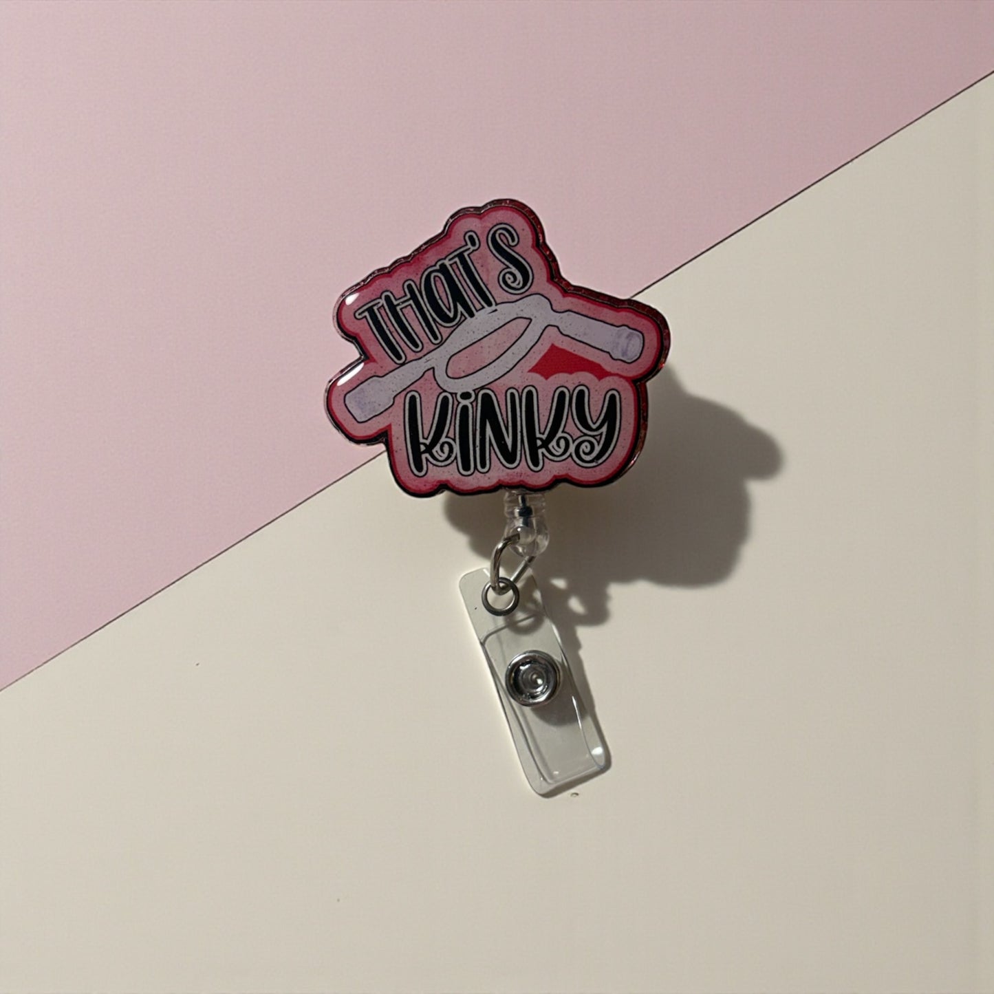 That’s Kinky Nurse Badge Reel – Naughty Medical Humor Badge, Funny RN Gift, Sassy ID Clip for Nurses, Cheeky Gag Badge Holder