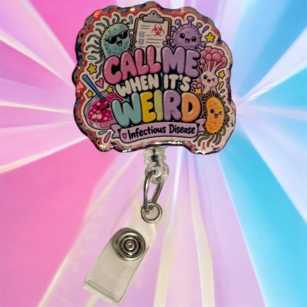 Infectious Disease Badge Reel Collection | Funny ID Nurse & Healthcare Badge Reels | Germ Hunter