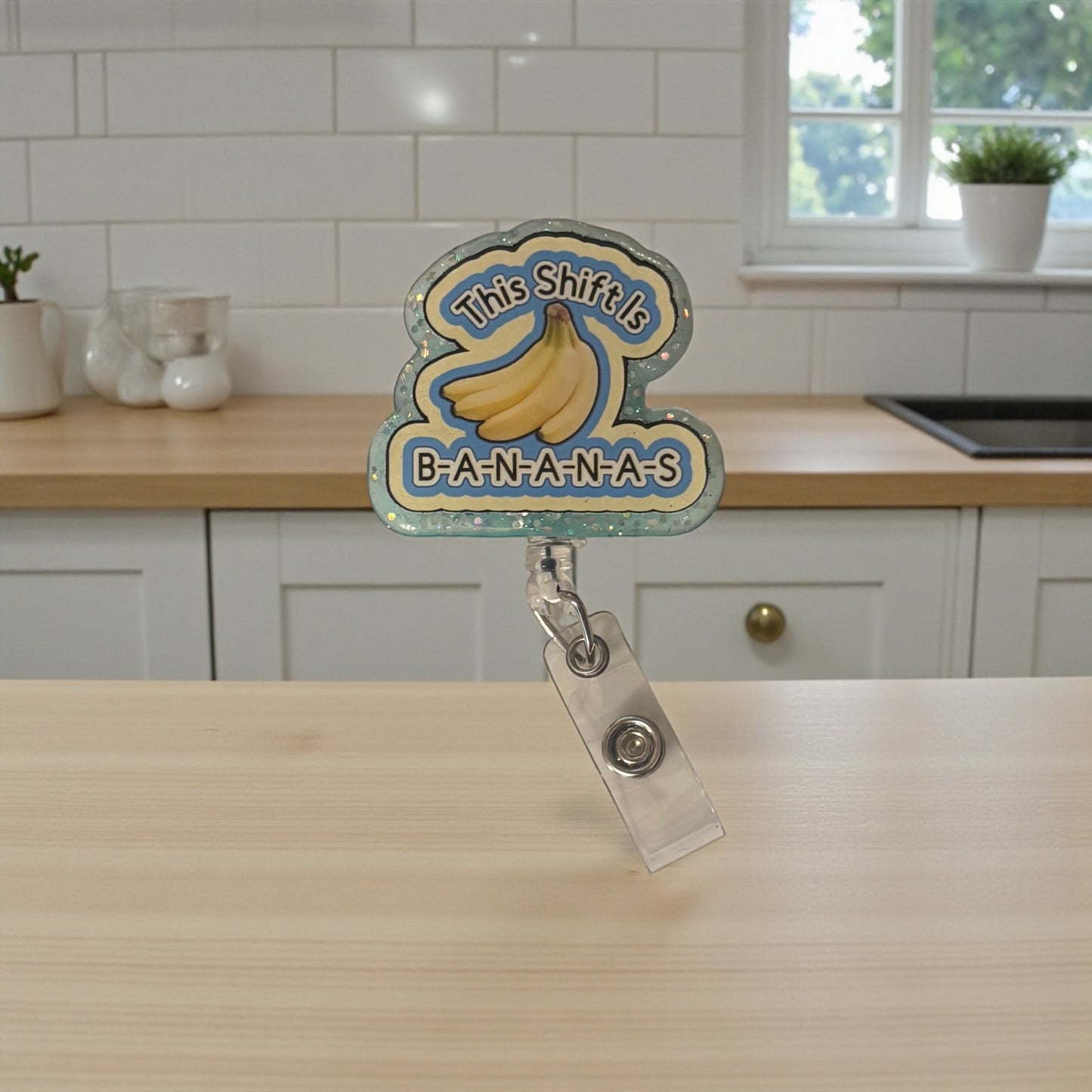 Funny Nurse Badge Reel – This Shift Is Bananas, Banana Badge Clip, Cute Medical ID Holder, RN Gift, Nursing Humor