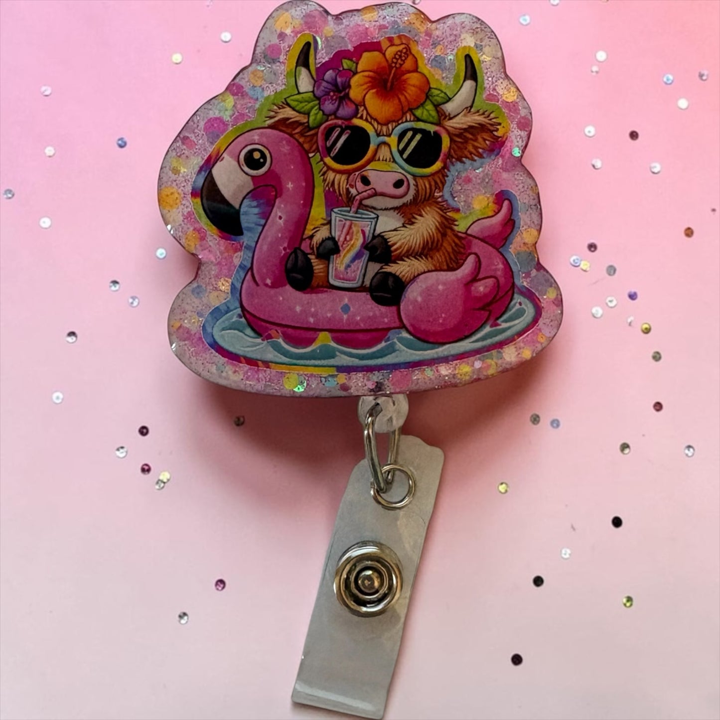 Summer Cow Badge Reel