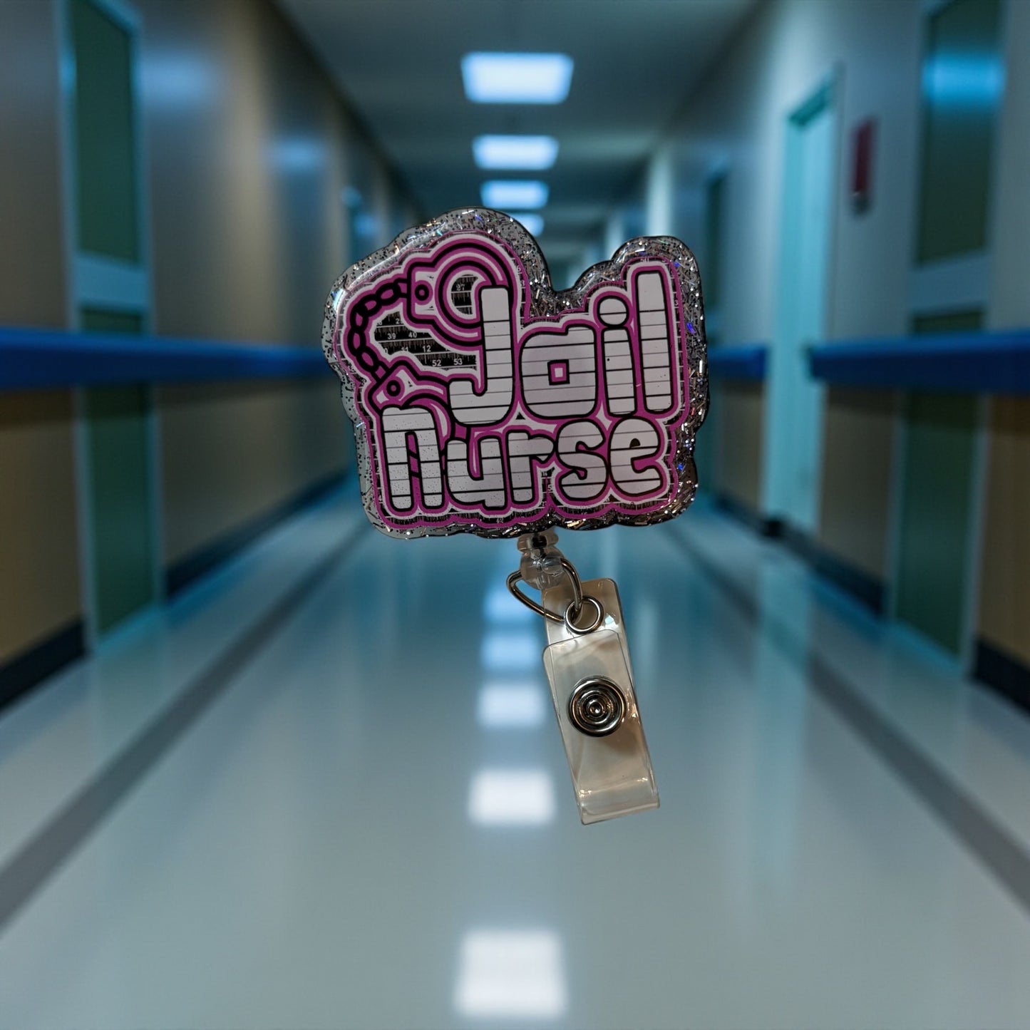 Jail Nurse Badge Reel – Funny Retractable ID Holder for Correctional Nurses