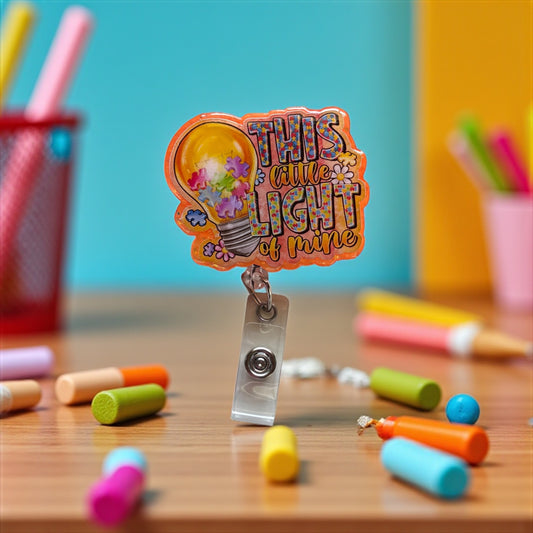 Autism Badge Reel- This Little Light of Mine Badge Reel