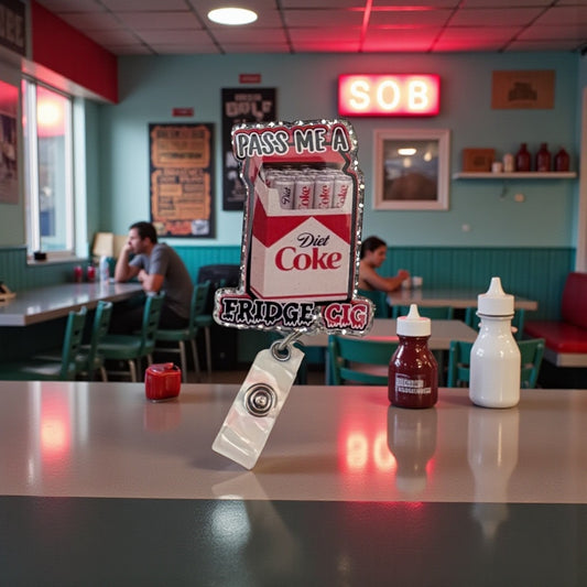 Fridge Cig Badge Reel, Diet Coke Badge Reel