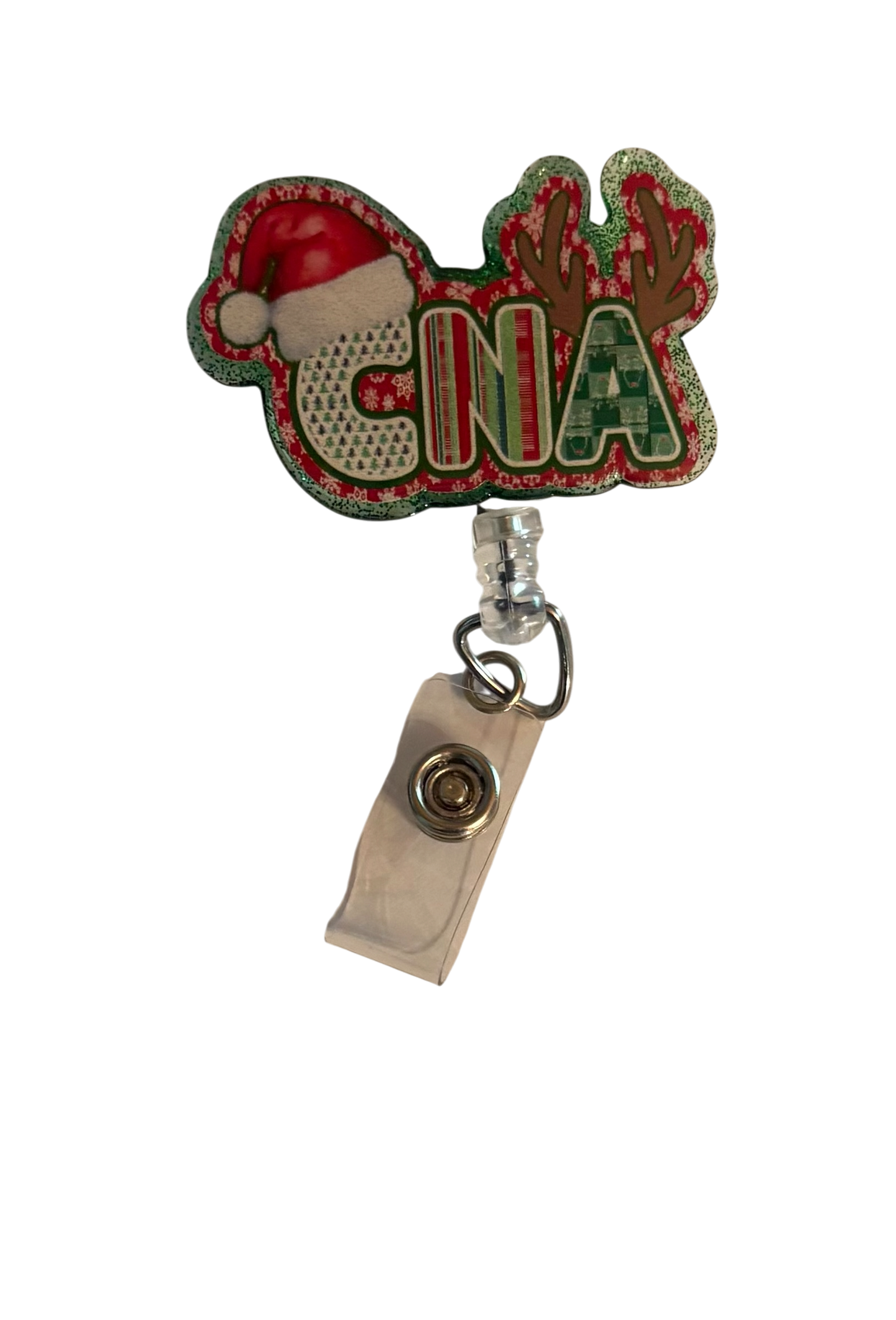 Christmas CNA Badge Reel – Festive Nurse Badge Holder – Holiday Healthcare ID Clip – Cute CNA Gift