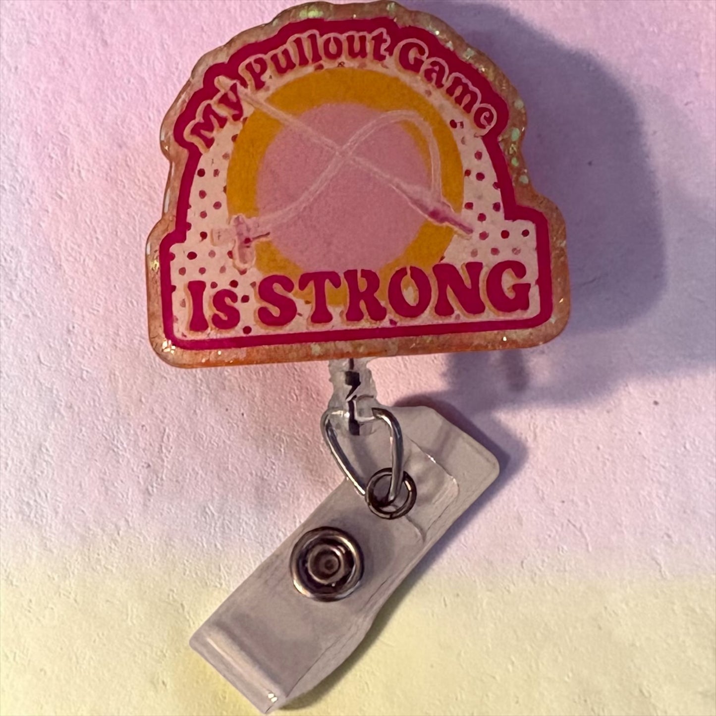 My Pull Out Game Is Strong – Cardiac Sheath Badge Reel | Cath Lab Badge Reel | Funny Nurse Badge Holder