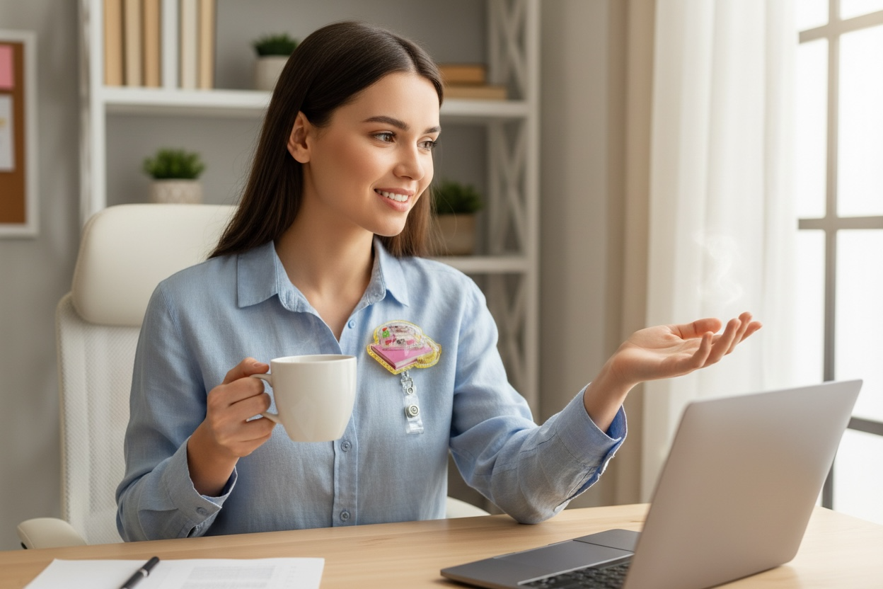 90s Clear Phone Badge Reel | Retro Transparent Phone | Y2K Nostalgia Nurse Badge