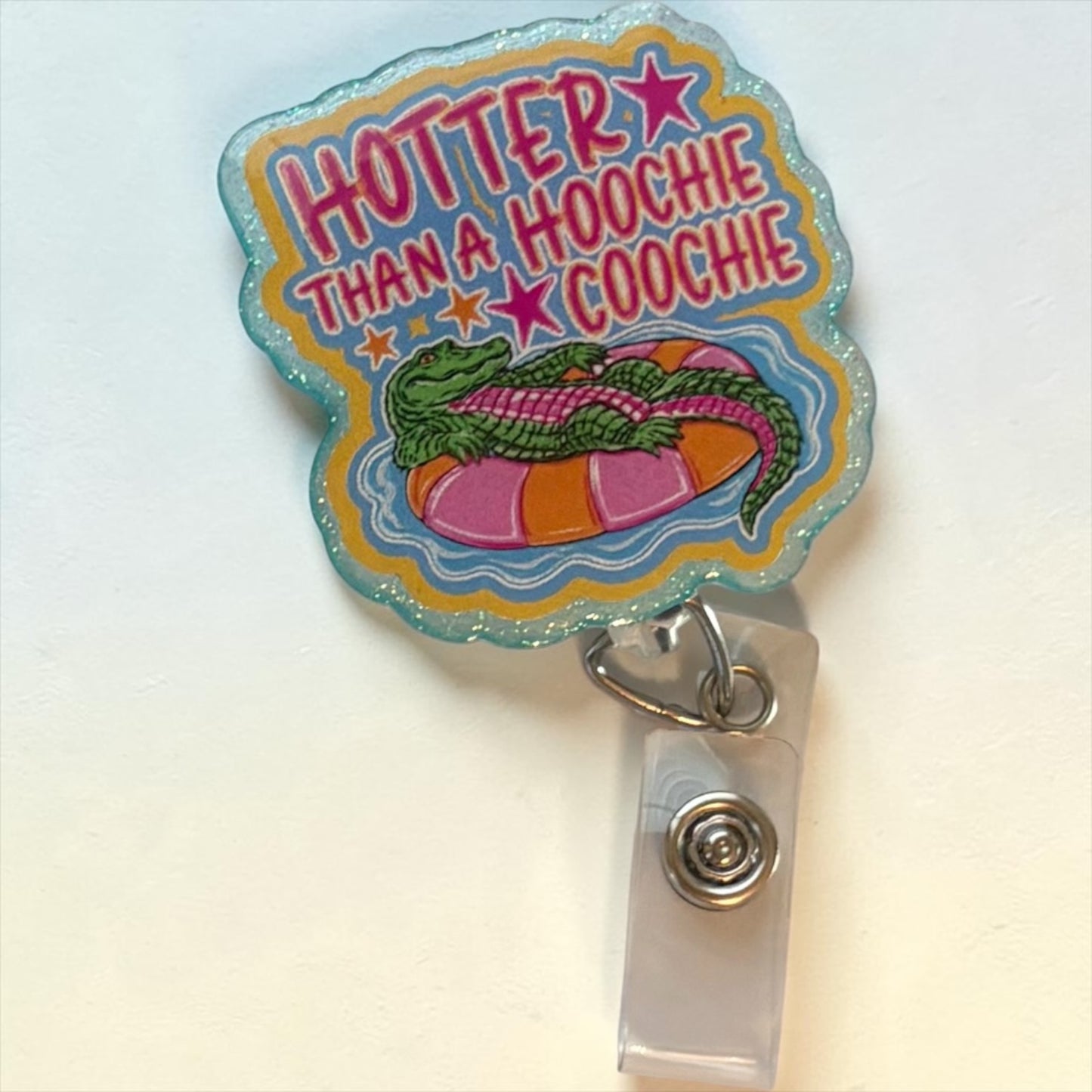 Hotter Than a Hoochie Coochie Alligator Badge Reel | Funny Southern Nurse Badge Holder