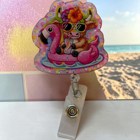 Summer Cow Badge Reel
