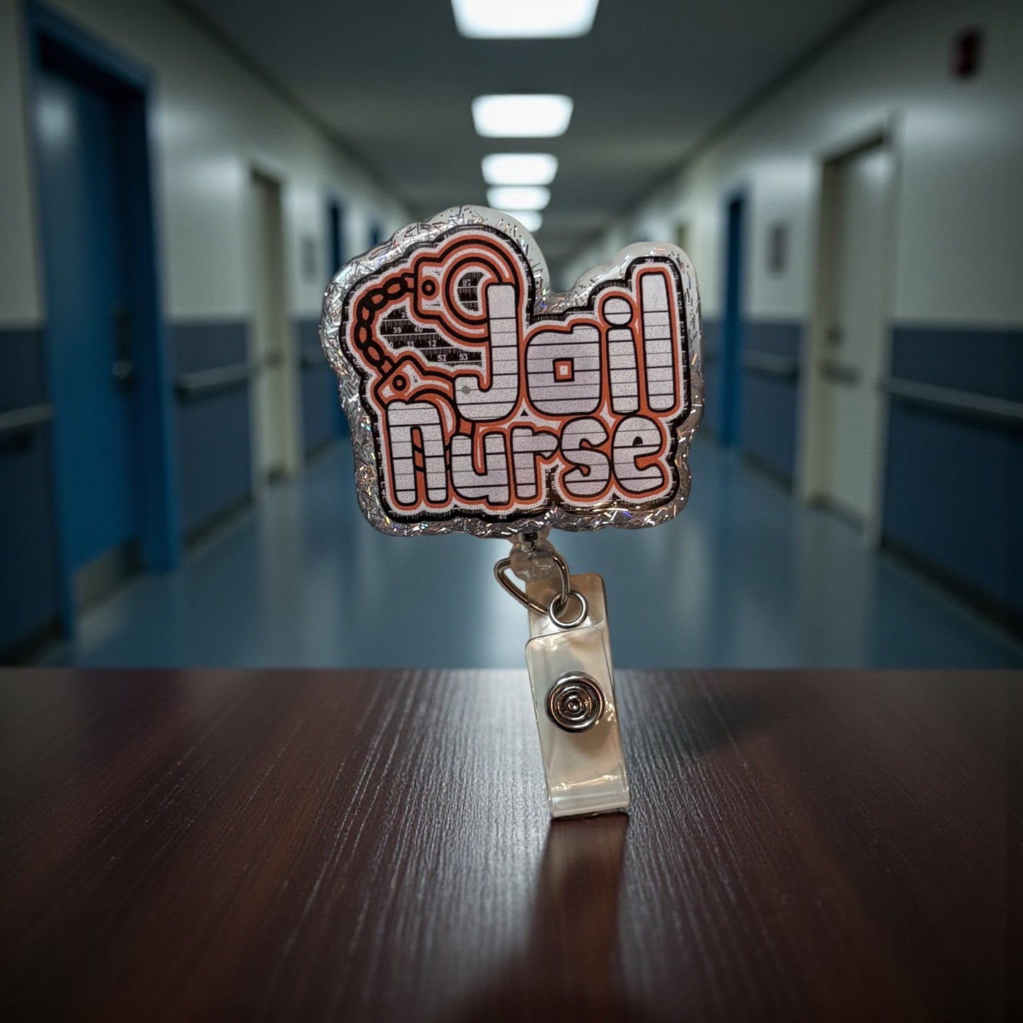 Jail Nurse Badge Reel – Funny Retractable ID Holder for Correctional Nurses