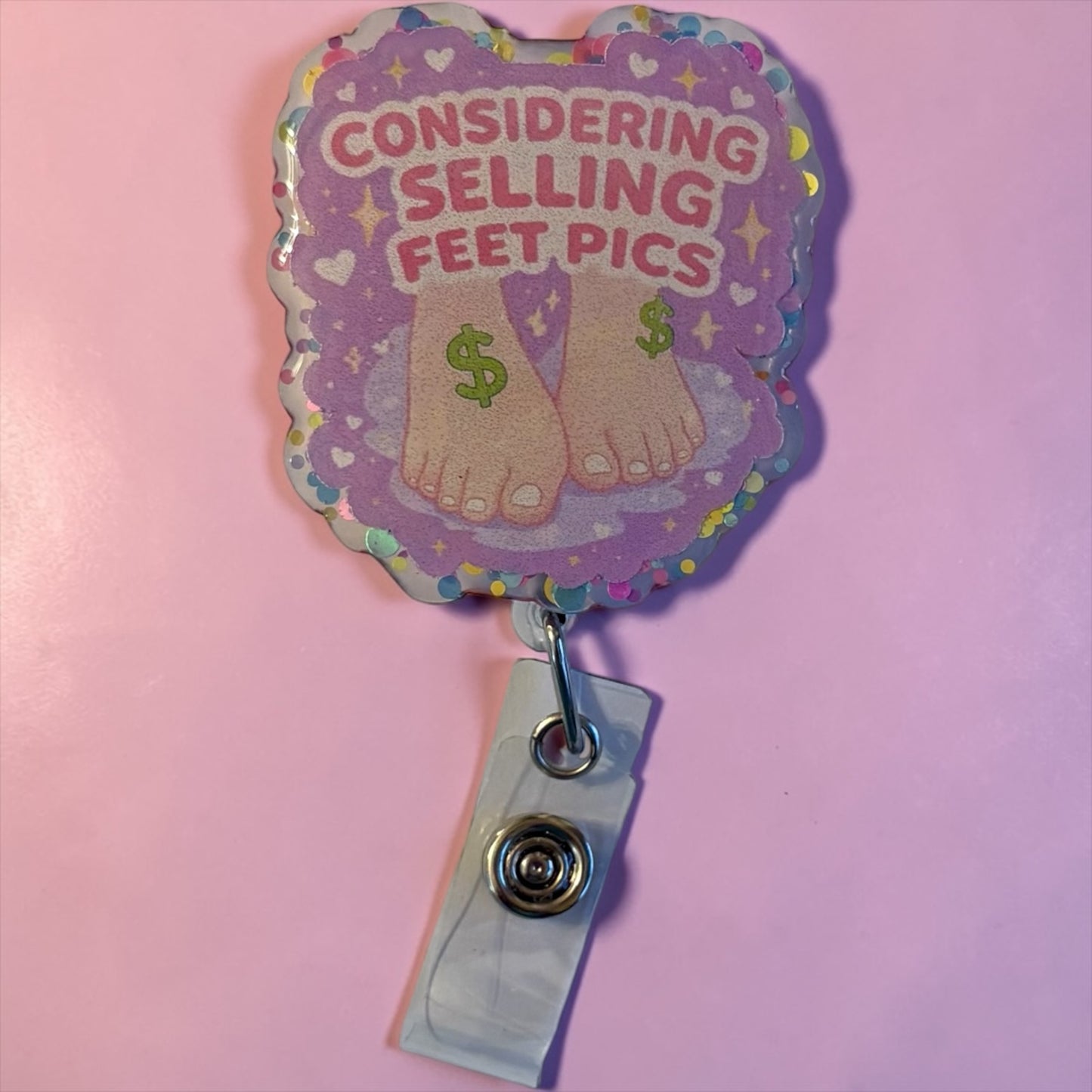 Considering Selling Feet Pics Badge Reel – Funny Nurse Badge Holder | Healthcare Humor Gift
