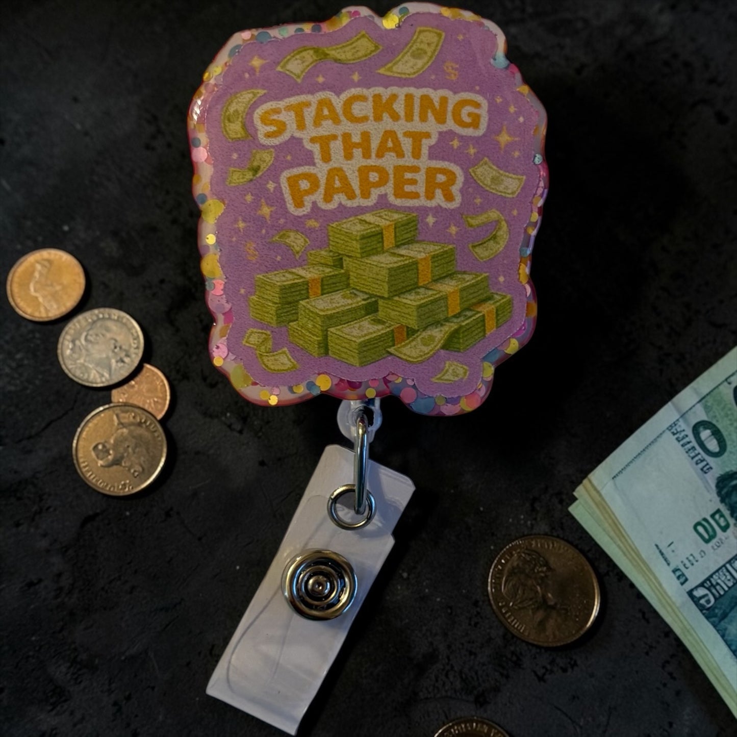 Stacking That Paper Badge Reel – Funny Nurse Badge Holder | Healthcare Worker Gift