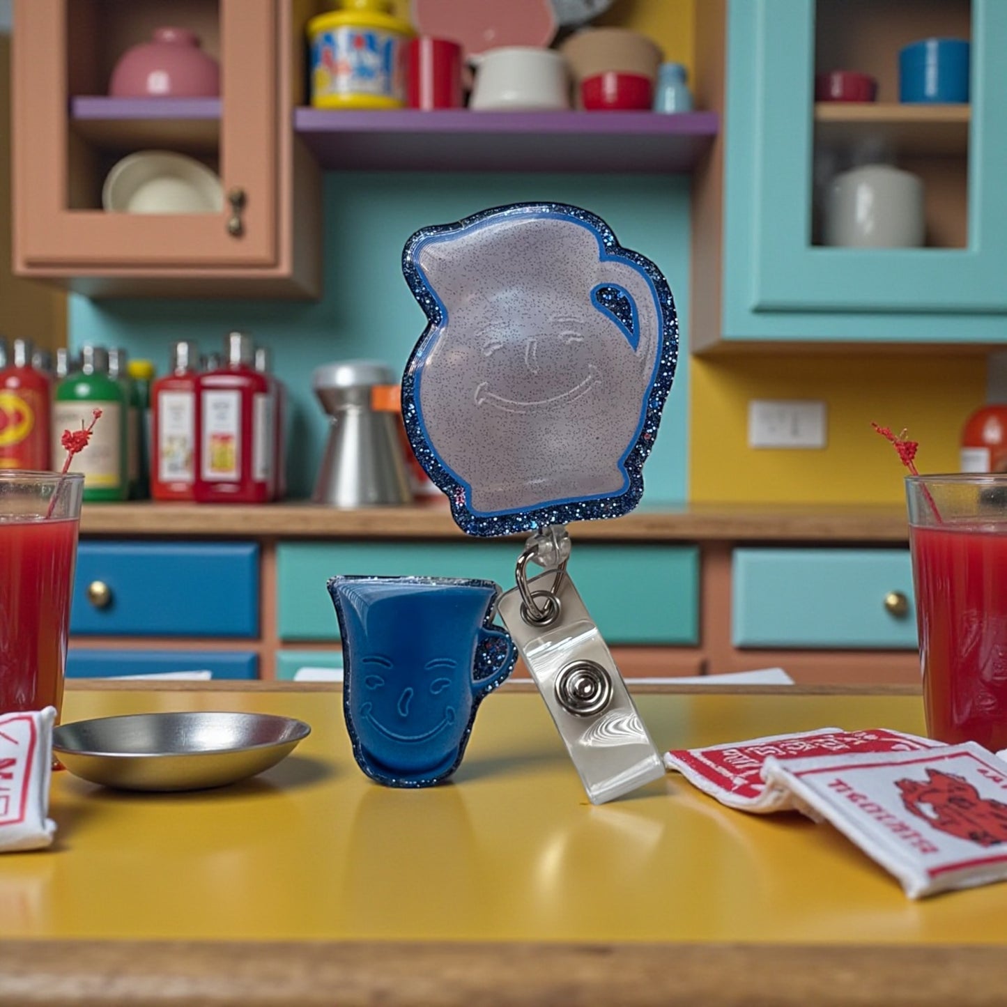 Kool-Aid Badge Reel | Retro Nostalgic Badge Holder | Fun Colorful Retractable Clip