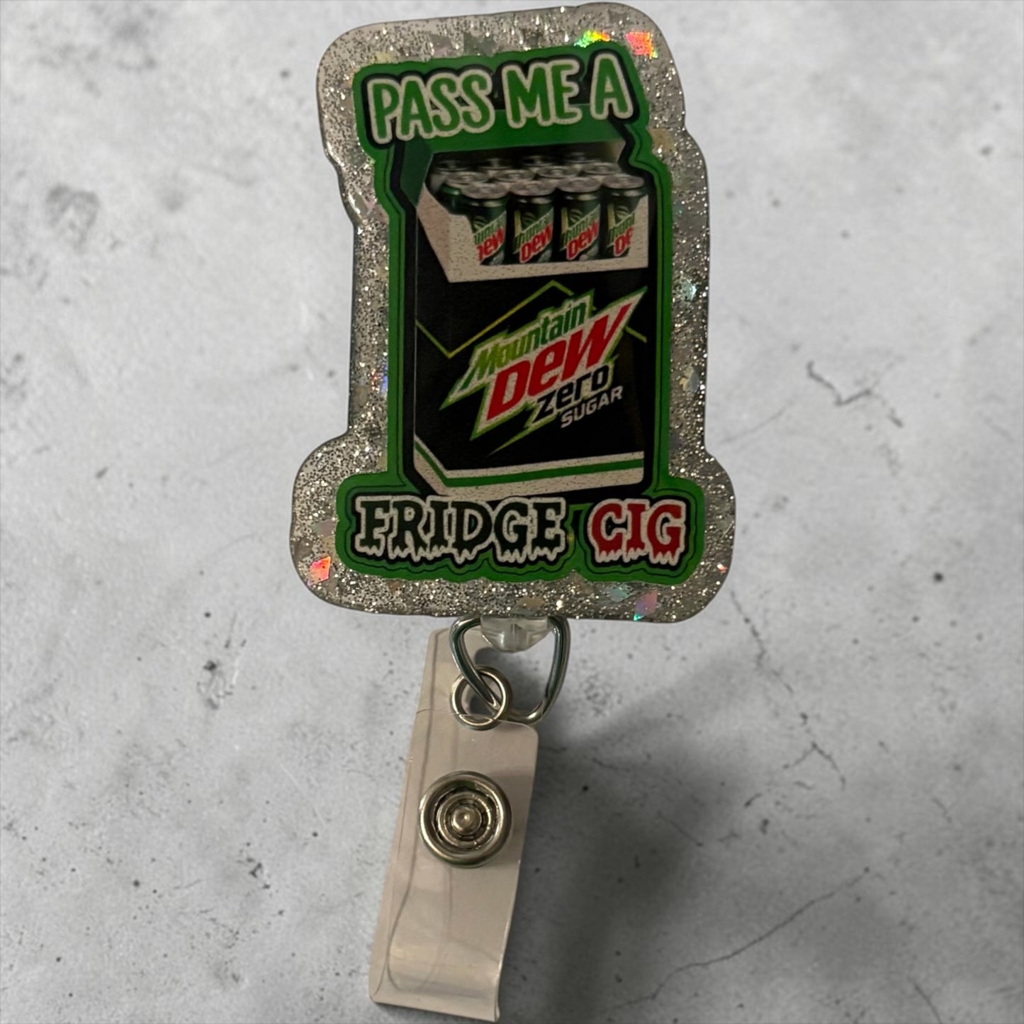 Fridge Cig Badge Reel, Mountain Dew  Badge Reel