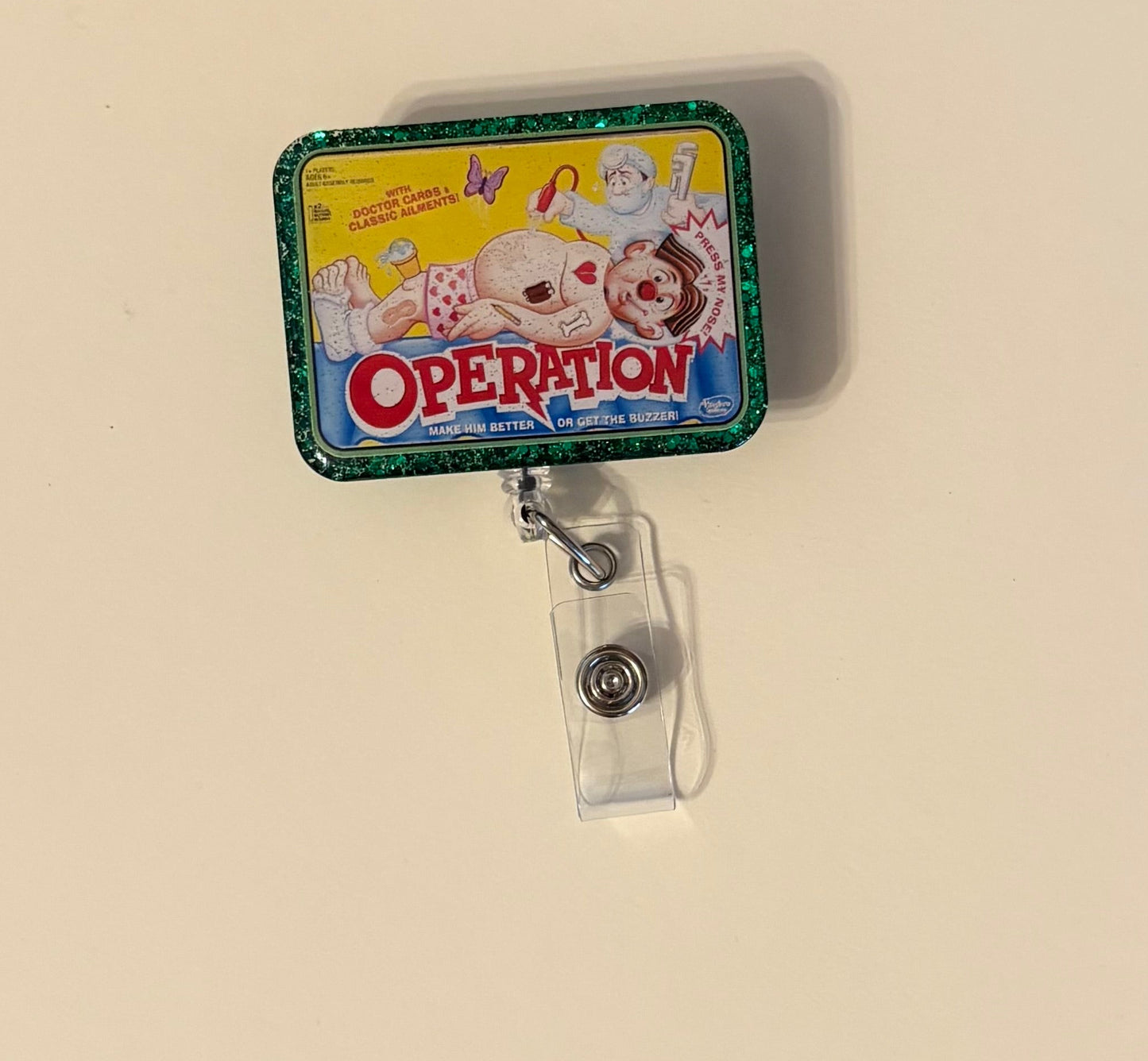 Operation Game Badge Reel – Retro 90s Nurse Gift, Funny Hospital ID Holder, Game Night Accessory