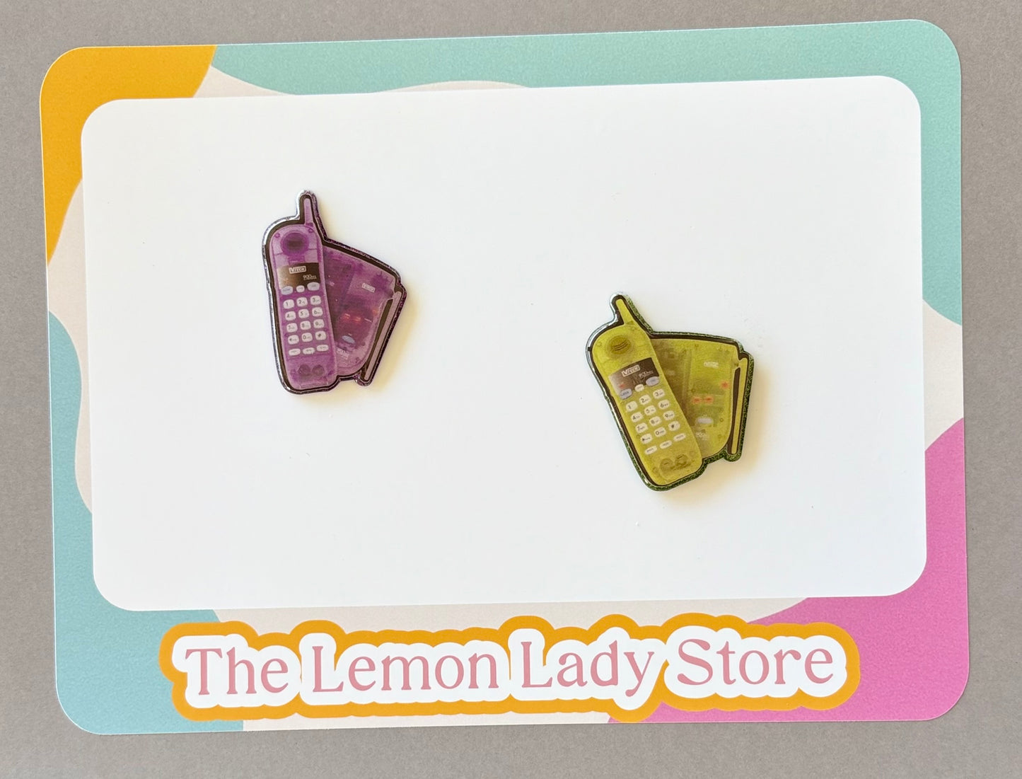 Retro Cell Phone Badge Reels – Vintage 90s Phone ID Holder | Nostalgic Nurse & Office Accessories