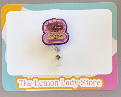 Polly Pocket Badge Reel | 90s Nostalgia Toy ID Clip | Cute Retro Badge Holder for Nurses, Teachers & 90s Kids
