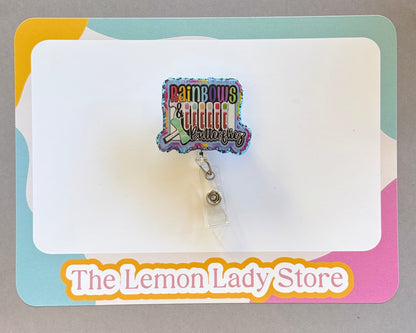 Phlebotomist Badge Reel | Lab Tech ID Clip | Rainbow Veins & Butterflies | Nursing Badge Holder | Cute Medical Gift