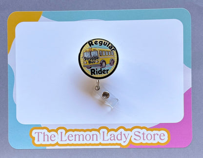 Funny Nurse Badge Reel – Struggle Bus Rider, Medical Badge Holder, Relatable Nurse Gift, Cute RN Badge Reel