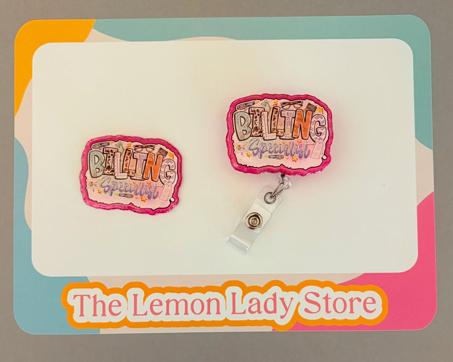 Billing Specialist Badge Reel – Cute Retractable ID Holder for Office & Medical Billing  Shopify Description:
