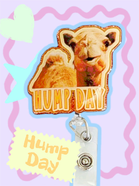 Hump Day Badge Reel – Funny Camel ID Clip, Midweek Work Humor, Nurse Badge Holder, Teacher Gift