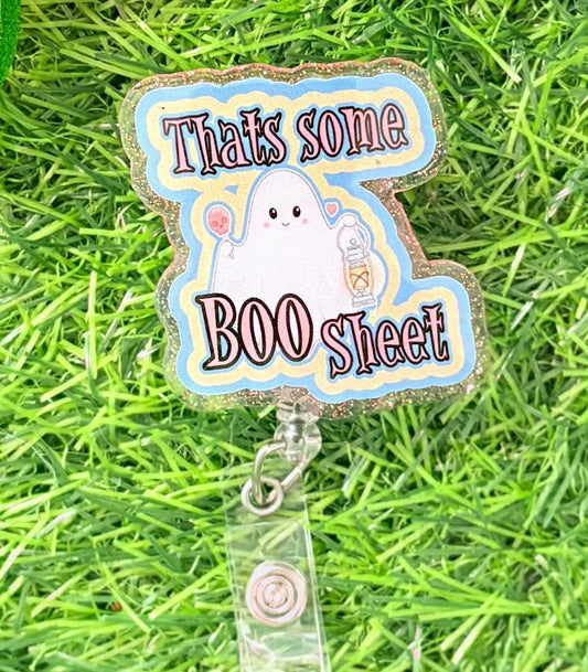 Boo Sheet Badge Reel – Funny Ghost Halloween Nurse Badge Holder with Retractable Clip