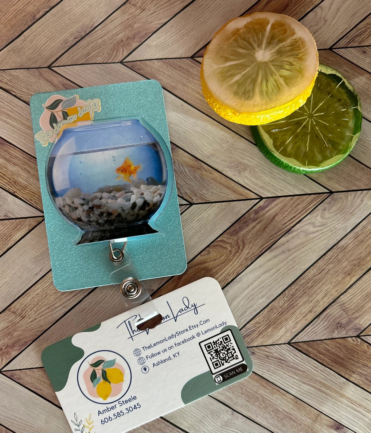 Glow-in-the-Dark Fish Bowl Badge Reel – Cute Work ID Clip for Nurses, Teachers, or Vet Techs