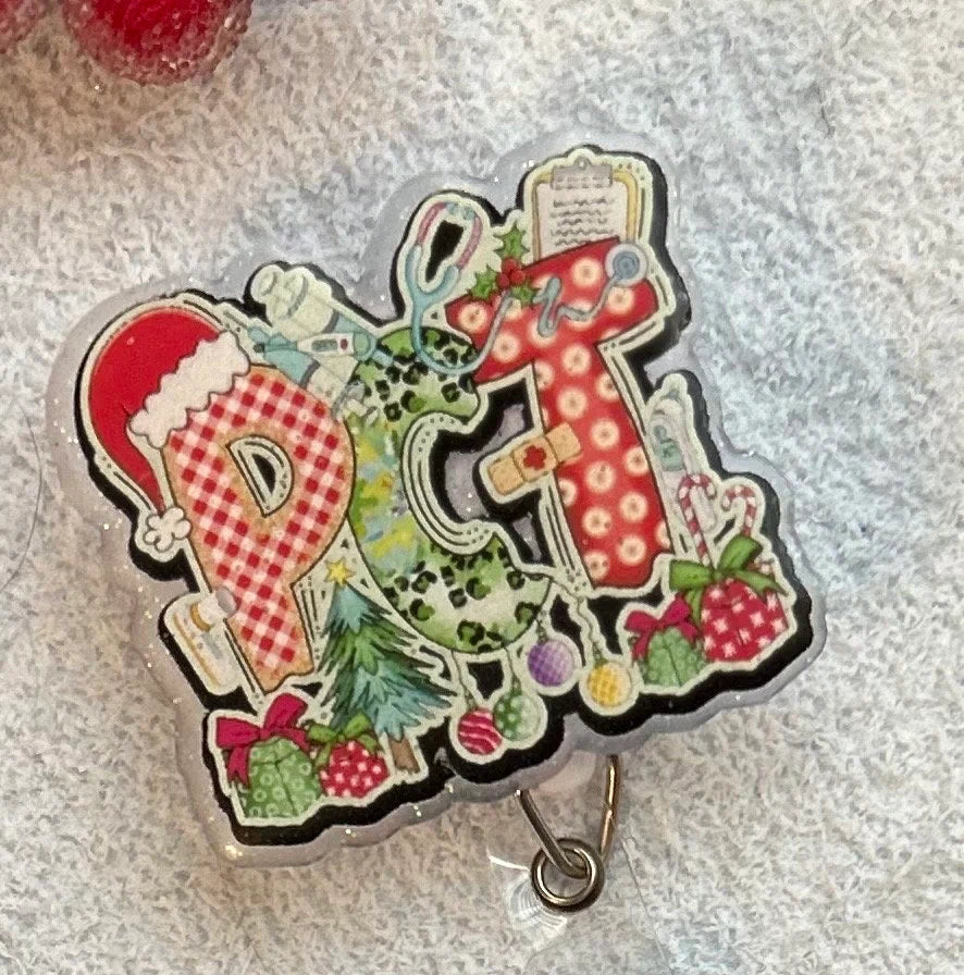 PCT Badge Reel, PCT Christmas Badge reel, Glow in the dark PCT badge reel