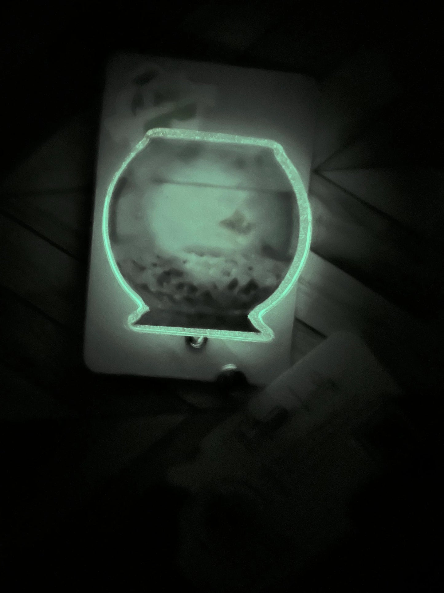 Glow-in-the-Dark Fish Bowl Badge Reel – Cute Work ID Clip for Nurses, Teachers, or Vet Techs