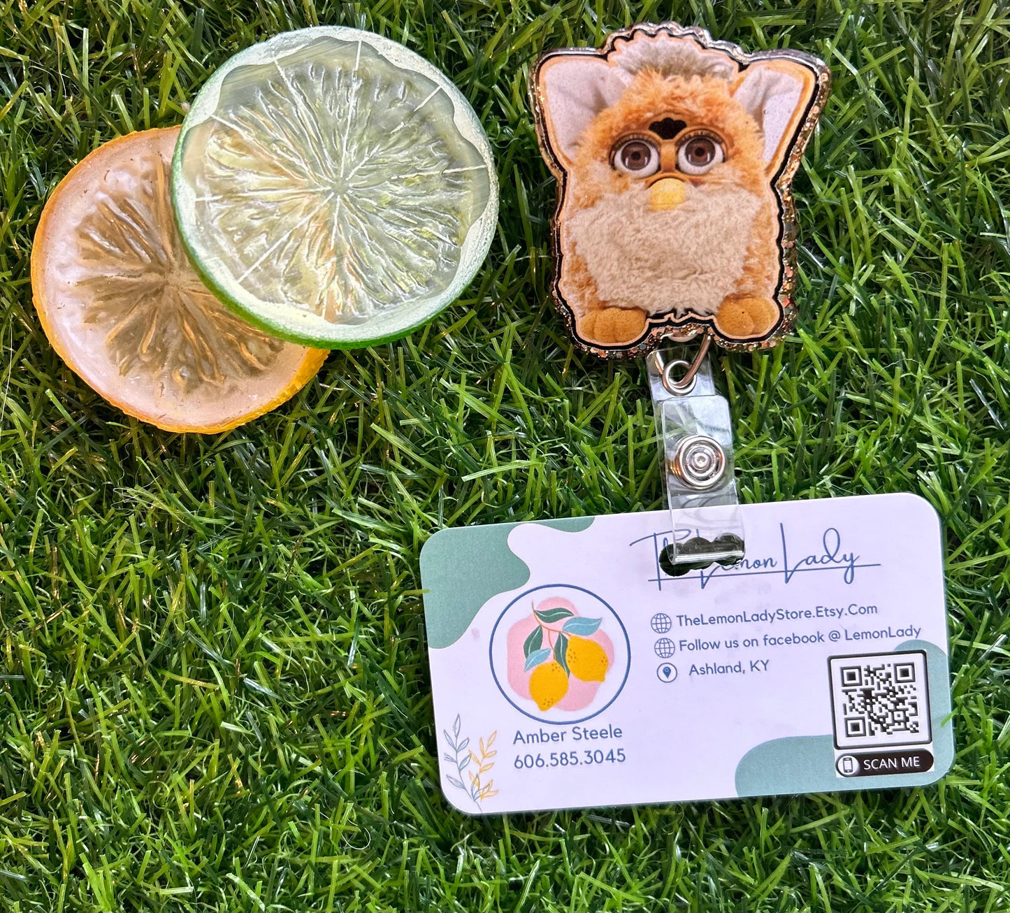 Furby Badge Reel | 90s Nostalgia ID Holder | Funny Cute Badge Clip for Work | Retractable Nurse Badge Reel | Retro Accessory Gift
