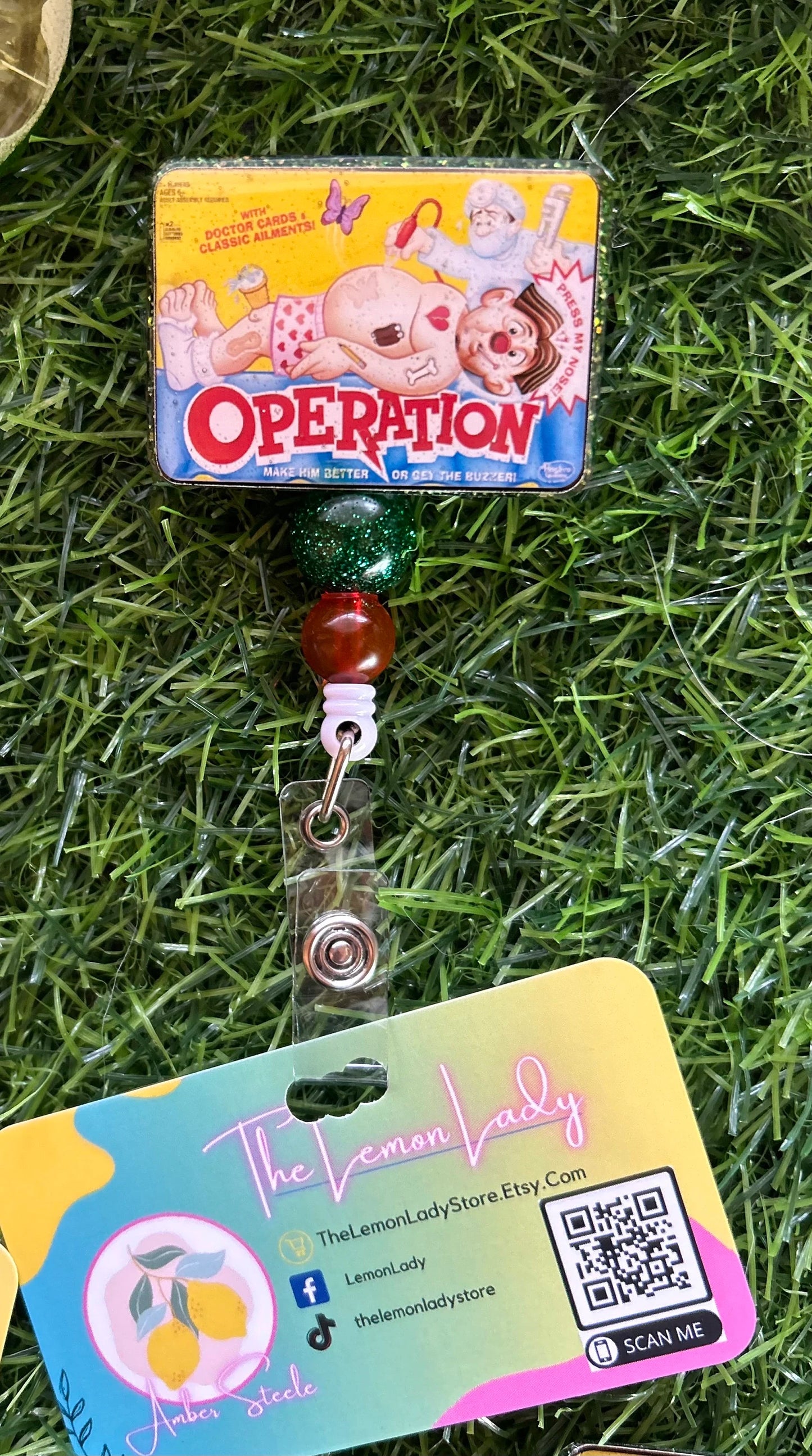 Operation Game Badge Reel – Retro 90s Nurse Gift, Funny Hospital ID Holder, Game Night Accessory
