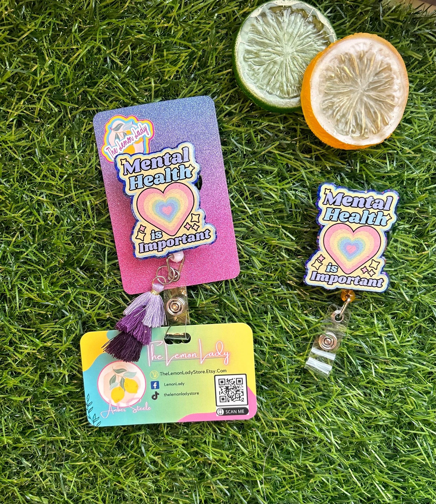 Mental Health Matters Badge Reel | Trauma Therapist Badge Clip | Nurse or Counselor ID Holder | Awareness Gift for Mental Health Workers
