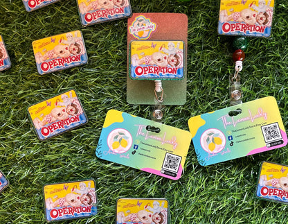 Operation Game Badge Reel – Retro 90s Nurse Gift, Funny Hospital ID Holder, Game Night Accessory