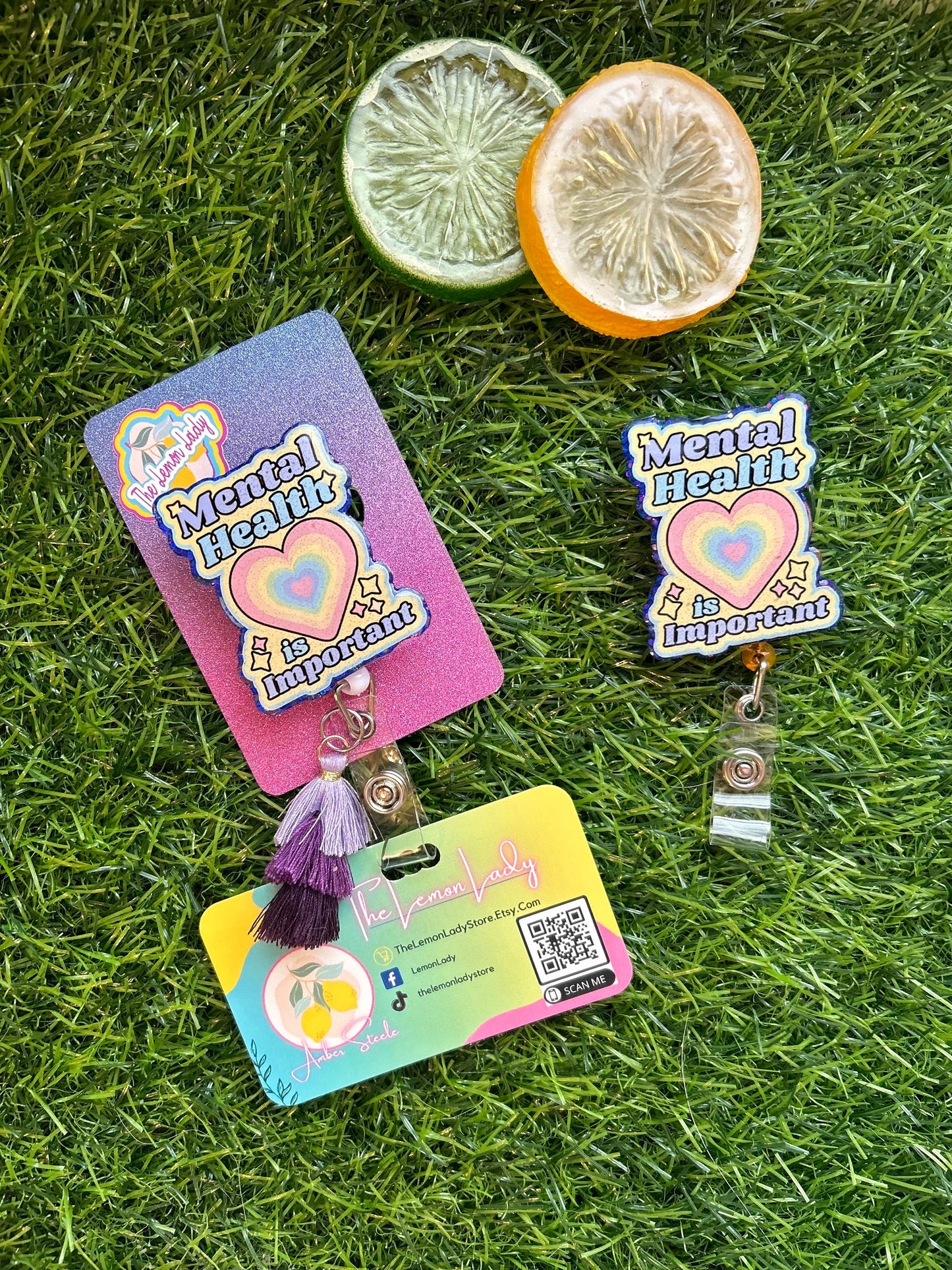 Mental Health Matters Badge Reel | Trauma Therapist Badge Clip | Nurse or Counselor ID Holder | Awareness Gift for Mental Health Workers