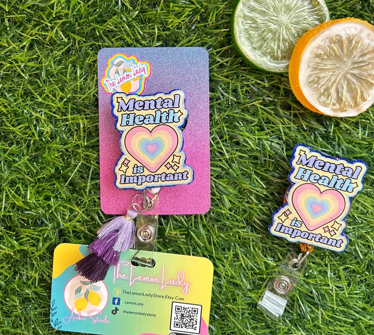 Mental Health Matters Badge Reel | Trauma Therapist Badge Clip | Nurse or Counselor ID Holder | Awareness Gift for Mental Health Workers