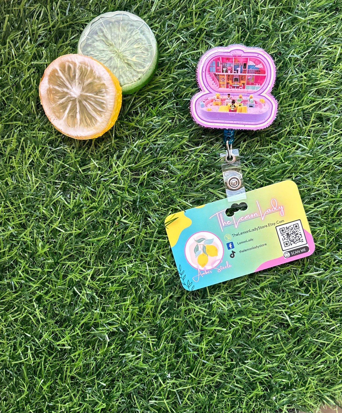 Polly Pocket Badge Reel | 90s Nostalgia Toy ID Clip | Cute Retro Badge Holder for Nurses, Teachers & 90s Kids