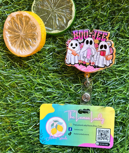 👻 Boo-jee Ghosts Badge Reel – Cute Halloween Nurse ID Holder