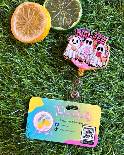 👻 Boo-jee Ghosts Badge Reel – Cute Halloween Nurse ID Holder