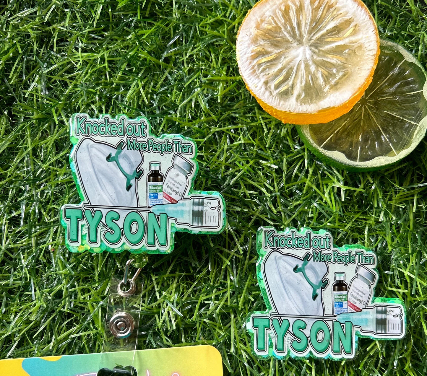 Anesthesia Badge Reel, Funny Knocked Out Like Tyson Badge, CRNA Nurse Badge Holder, Sedation OR Badge Clip, PACU Gift