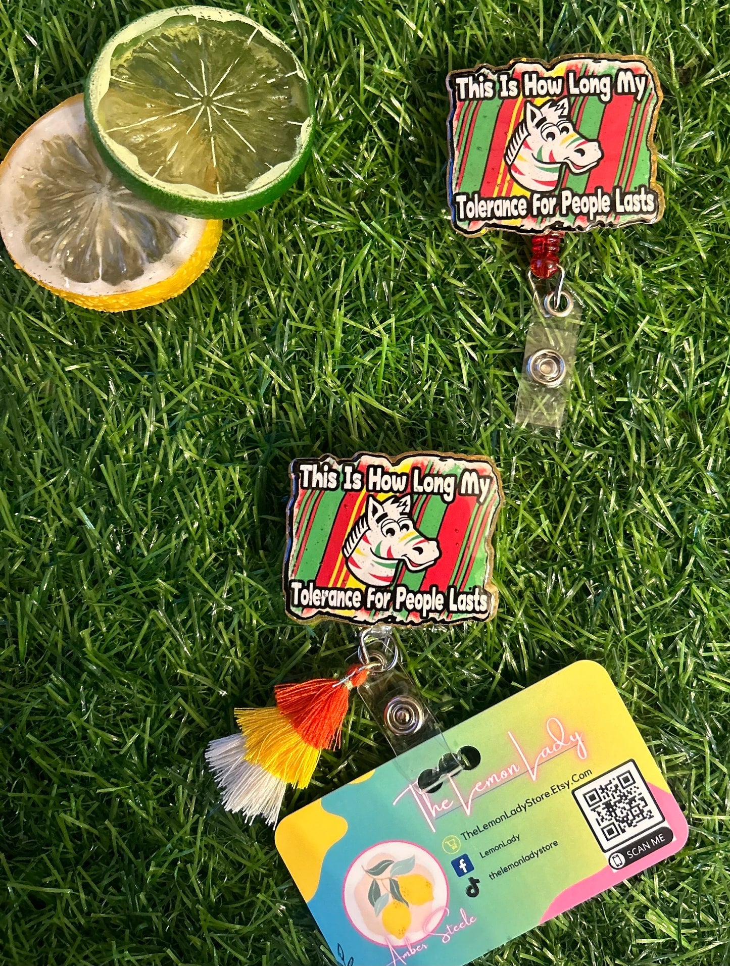 Fruit Stripe Zebra Badge Reel, Funny Nurse ID Holder, Retro Rainbow Badge Clip, Cute Nursing Accessory, Healthcare Gift for Coworker