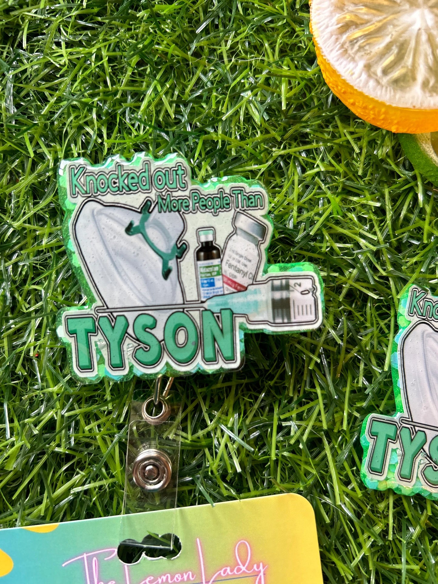 Anesthesia Badge Reel, Funny Knocked Out Like Tyson Badge, CRNA Nurse Badge Holder, Sedation OR Badge Clip, PACU Gift